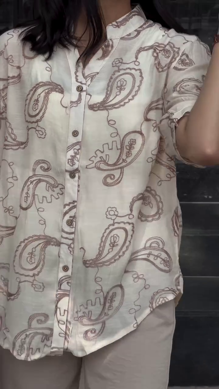 Beige Paisley Print Shirt – Soft, Elegant & Effortlessly Stylish
