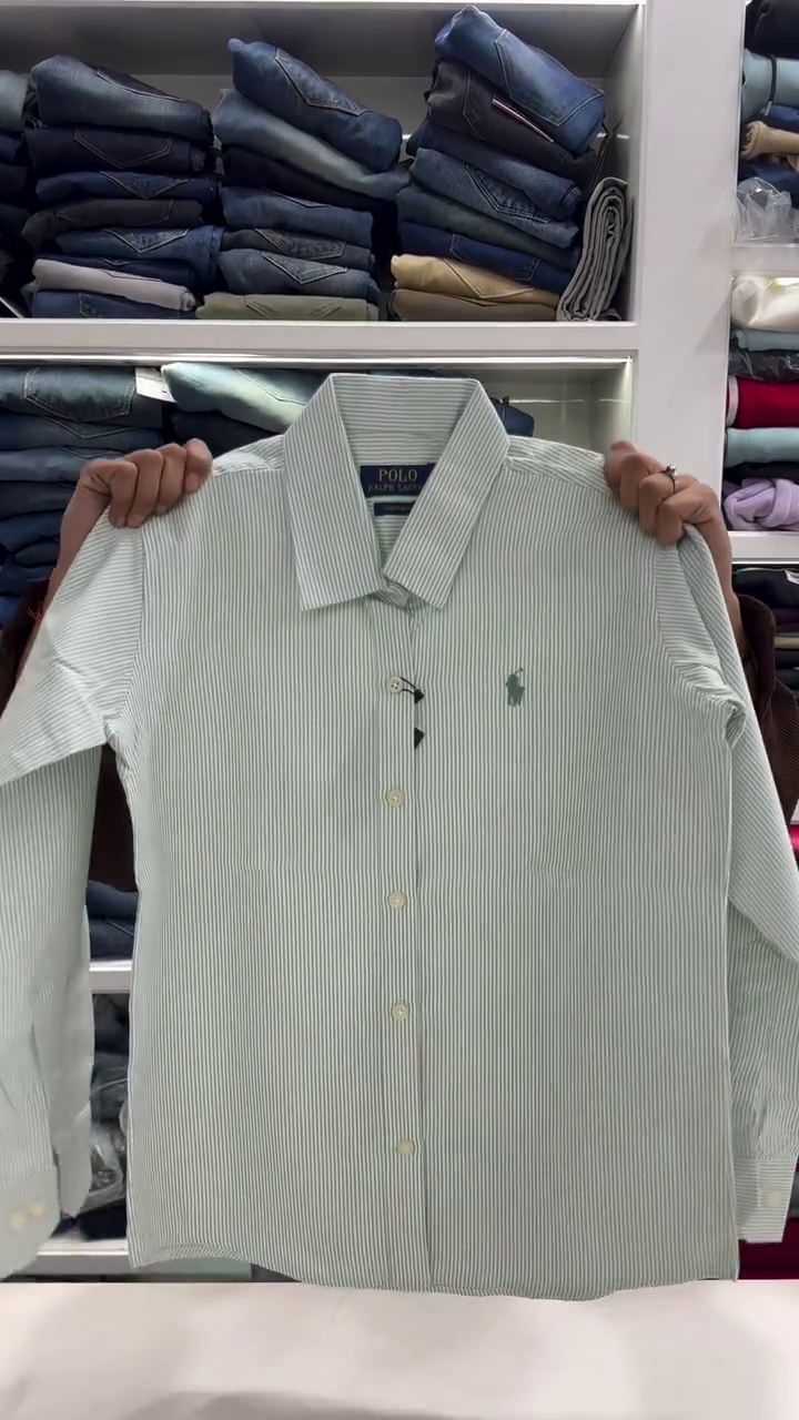 Premium Green Striped Shirt – Sharp, Sophisticated & Office-Ready