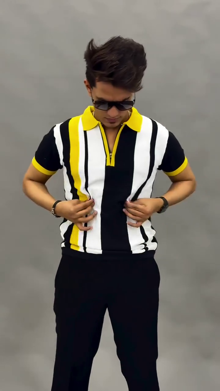 Bold Striped Polo T-Shirt – Sporty, Stylish & Street-Ready