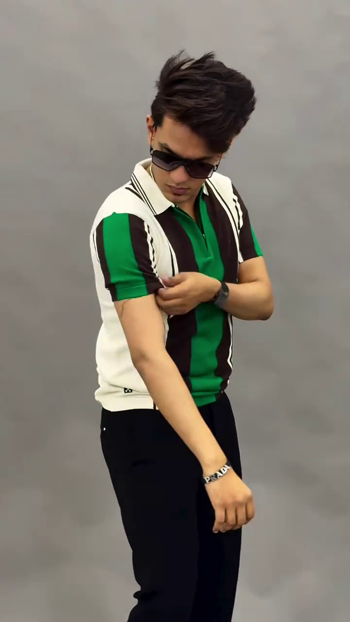 Bold Striped Polo T-Shirt – Sporty, Stylish & Street-Ready