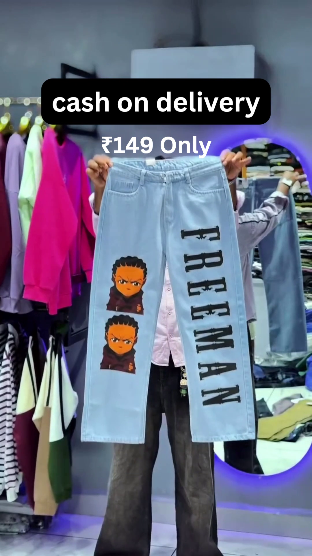 Printed Streetwear Jeans – Bold Urban Style