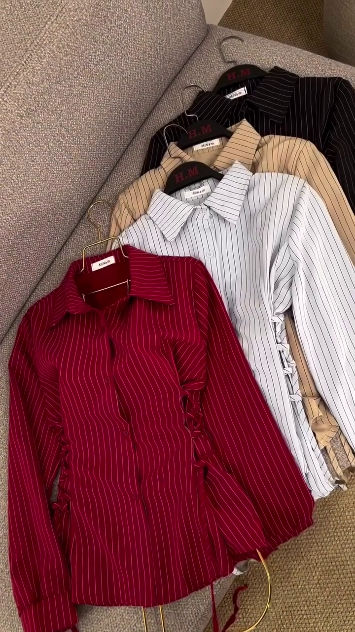 Pinstripe Corset Shirt Collection – Trendy Formal Glam
