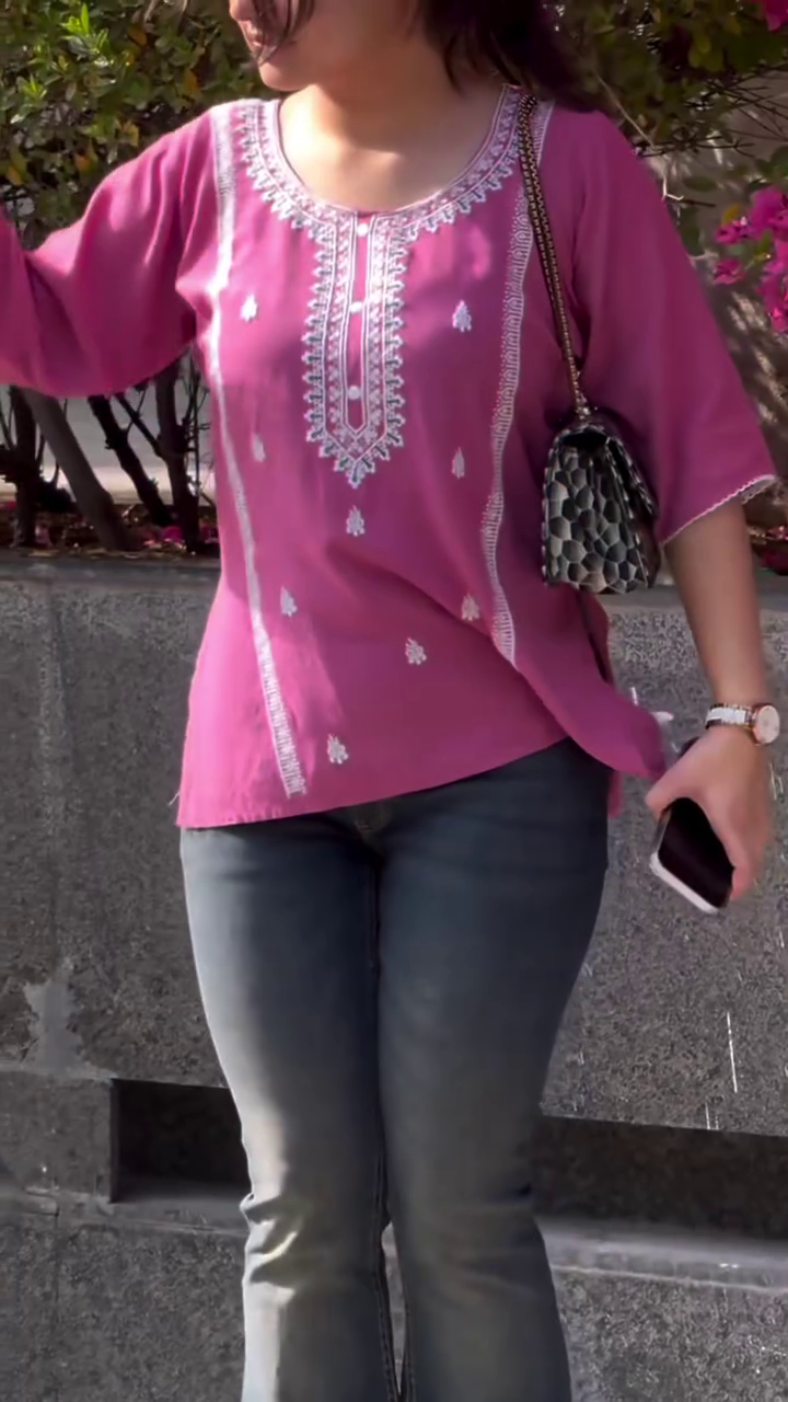 Pink Embroidered Kurti – Everyday Ethnic Elegance