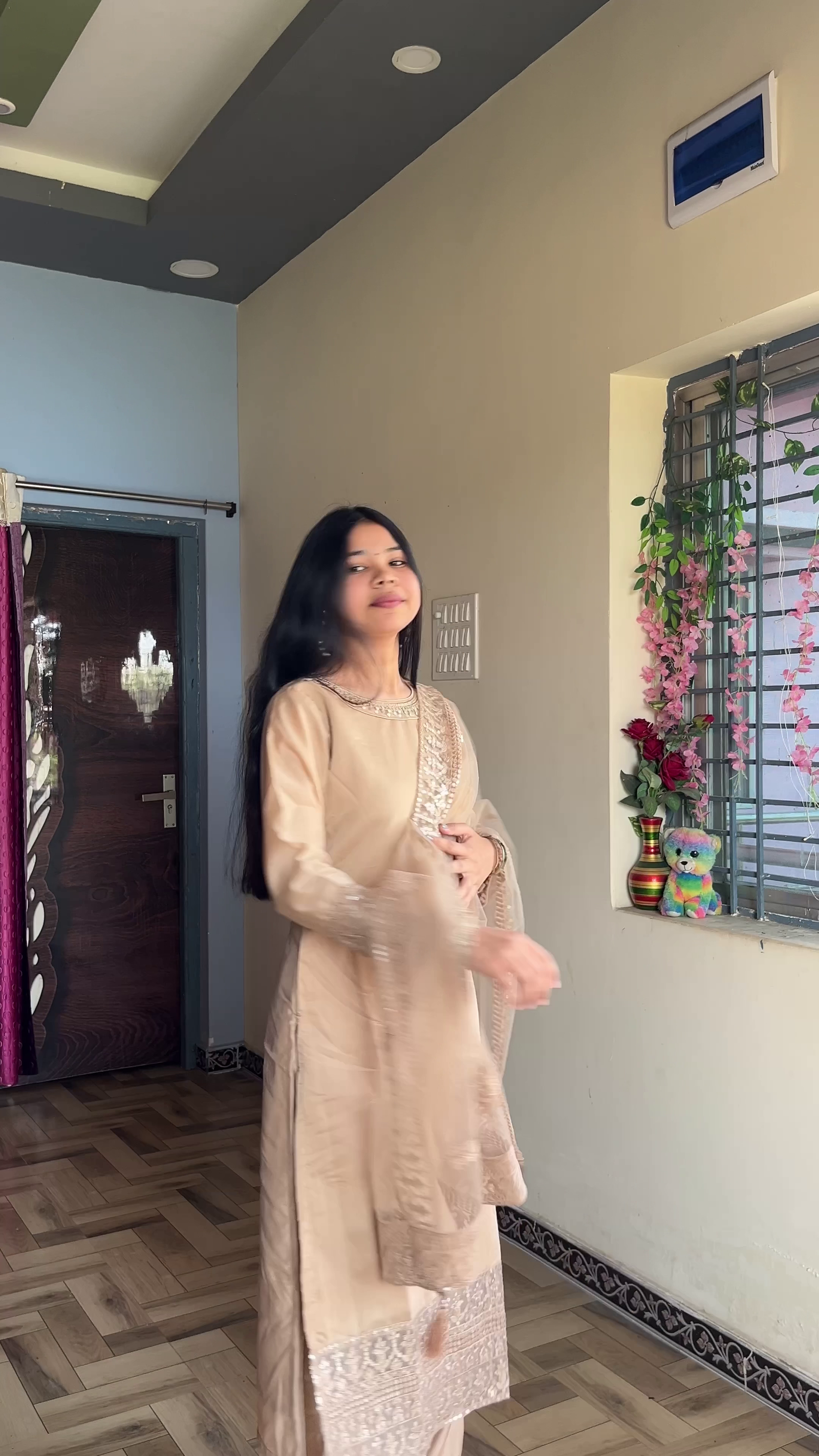 Beige Embroidered Suit Set – Graceful Traditional Look
