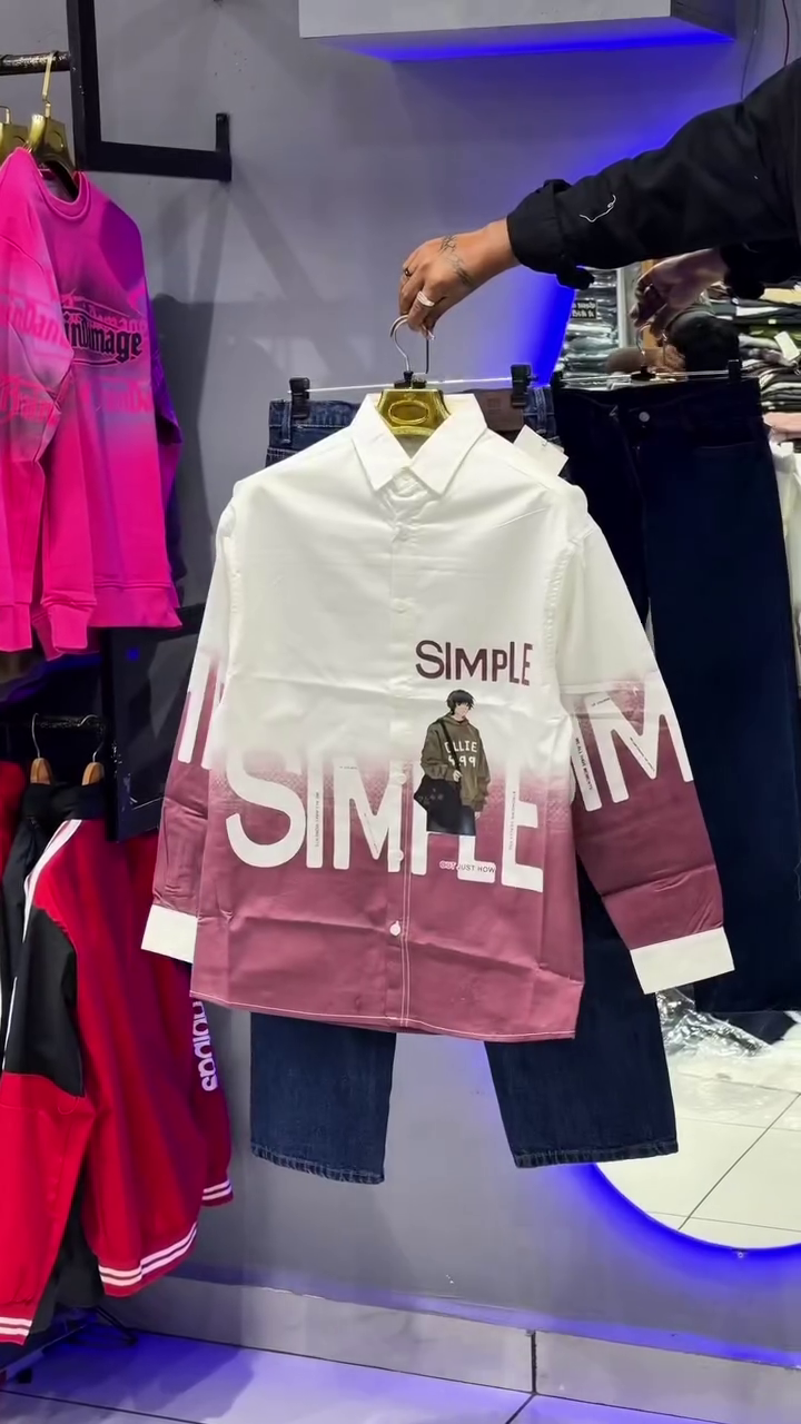 Stylish Oversized “Simple” Graphic Shirt with Denim Jeans Set